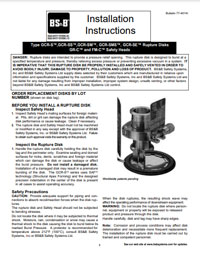 Type GCR-S™, GCR-SS™, GCR-SM™, GCR-SMS™, GCR-SE™Rupture Disks (Bursting Discs) and GR-C™and FM-C™ Safety Heads Installation Instructions